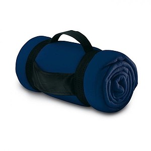 STAVENGER Fleecová deka s popruhem, modrá