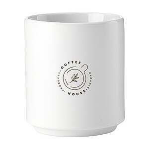 Stohovatelný keramický hrnek, 200 ml, bílý - reklamní hrnky