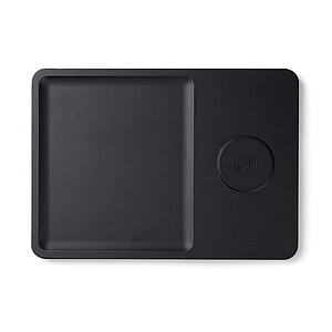 Stolní bezdrátová nabíječka a organizér VINGA, černá - reklamní předměty