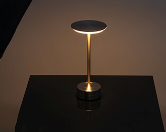 Stolní lampa z nerezové oceli, šedá