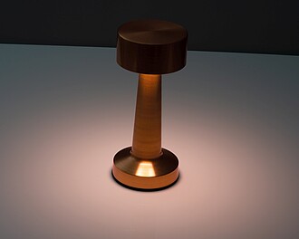 Stolní lampa z nerrzové oceli s baterií, růžová