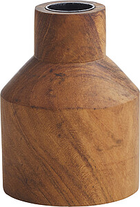 Stolní svícen z teakového dřeva, hnědá - svíčka s vlastním potiskem