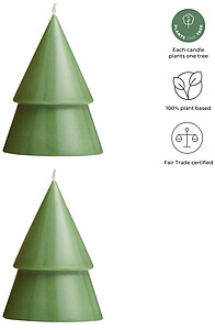 Svíčka ve tvaru vánočního stromku, zelená