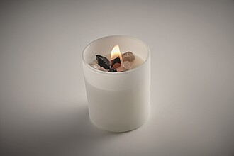 Svíčka z rostlinného vosku, bílá