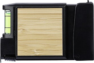 Svinovací metr s vodováhou, černý - reklamní předměty