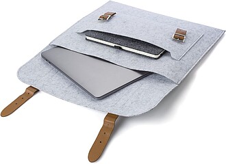 Taška na dokumenty z RPET plsti s plastovými detaily, světle šedá