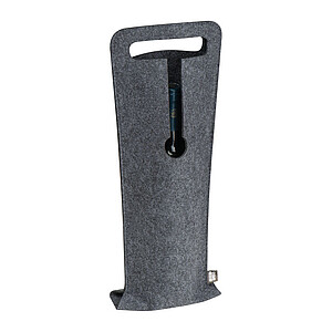 Taška na víno z recyklované plsti, šedá - reklamní předměty