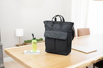 Taška přes rameno z polyesteru, černá