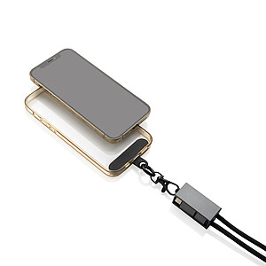 Telefonní kabel 60W z RCS recyklovaného PET, šedá