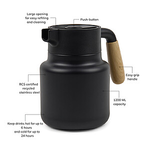 Termo džbán 1200ml, černá - sklenice s vlastním potiskem