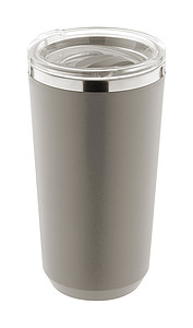 Termohrnek 500ml, nerez, plast, šedý - reklamní předměty