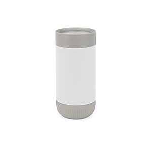Termohrnek s push zavíráním z RCS recyklované nerezové oceli 350ml, bílá/šedá