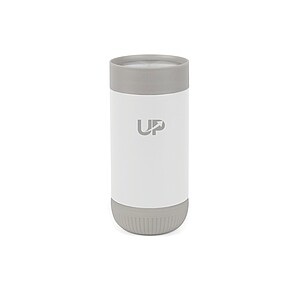 Termohrnek s push zavíráním z RCS recyklované nerezové oceli 350ml, bílá/šedá