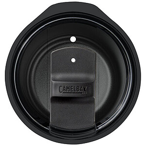 Termohrnek z nerezu s plastovým víčkem, 350ml, černý