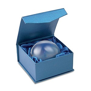 Těžítko - skleněná koule a lupa v dárkové krabičce, transparentní - reklamní kancelářské potřeby