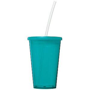 Transparentní dvouvrstvý kelímek, 350ml, světle modrý