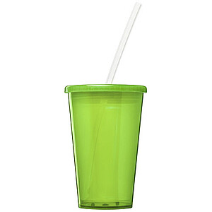 Transparentní dvouvrstvý kelímek, 350ml, světle zelený