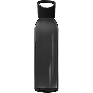 Transparentní láhev na pití, 650ml, recyklovaný plast, černá