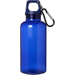 Transparentní láhev na pití s karabinou, 400ml, modrá