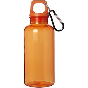 Transparentní láhev na pití s karabinou, 400ml, oranžová