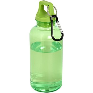 Transparentní láhev na pití s karabinou, 400ml, zelená