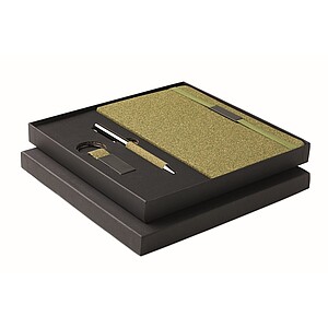 Třídílná dárková sada, zelená - reklamní zápisník