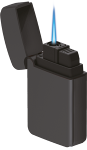 TURBO Plastový zapalovač s turbo plamenem, černá