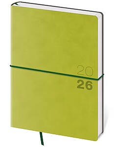 Týdenní diář A5 FLEXIO S GUMIČKOU, zelený 2026