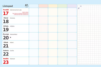 Týdenní ŠKOLNÍ plánovací kalednář 2026