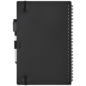 Udržitelný zápisník A5 s laminovanými listy a fixem, černý