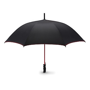 ULTOR Automatický větruvzdorný deštník s červeným prošíváním - reklamní deštníky