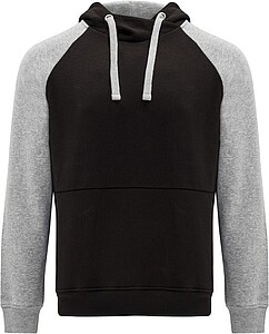 Unisex dvoubarevná mikina ROLY BADET, černá/šedá XS