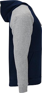 Unisex dvoubarevná mikina ROLY BADET, námořní modrá/šedá XS