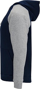 Unisex dvoubarevná mikina ROLY BADET, námořní modrá/šedá XS