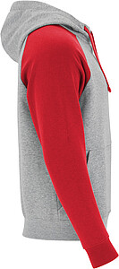 Unisex dvoubarevná mikina ROLY BADET, šedá/červená, XS