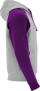 Unisex dvoubarevná mikina ROLY BADET, šedá/fialová, XS