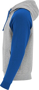 Unisex dvoubarevná mikina ROLY BADET, šedá/královská modrá XS
