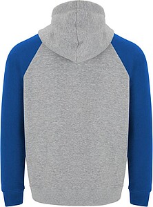 Unisex dvoubarevná mikina ROLY BADET, šedá/královská modrá XS