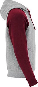 Unisex dvoubarevná mikina ROLY BADET, šedá/vínová XS