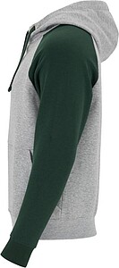 Unisex dvoubarevná mikina ROLY BADET, šedá/zelená XS