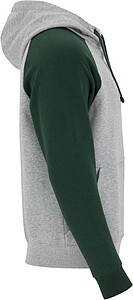 Unisex dvoubarevná mikina ROLY BADET, šedá/zelená XS