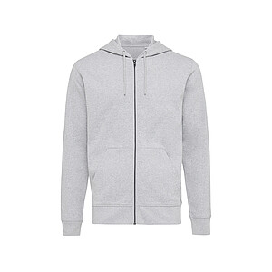 Unisex mikina na zip s kapucí Iqoniq Abisko, světle šedá, velikost XXS
