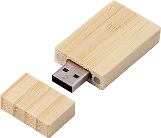 USB flash disk 32GB s bambusovým povrchem s potiskem