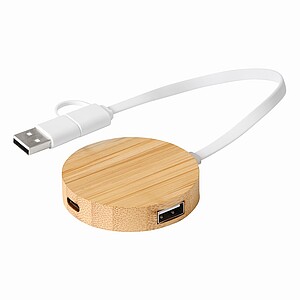 USB rozbočovač, hnědá