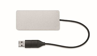 USB rozbočovač, stříbrný