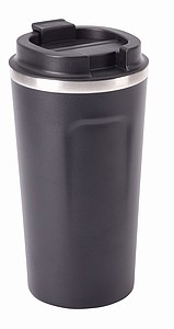 Vakuový hrnek COFFEE TIME, černý - reklamní předměty