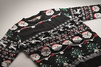 Vánoční svetr s LED, L/XL, černá