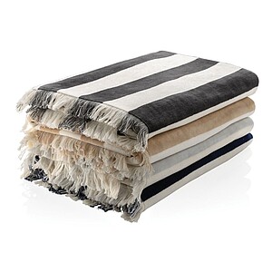 Velká plážová osuška 100x180cm, béžovo antracitová