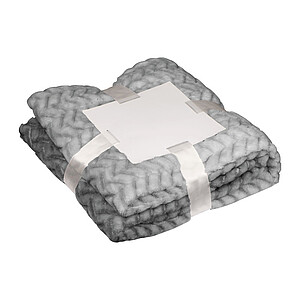 Velká plyšová deka, 120 x 180 cm, šedá - deka s vlastním potiskem