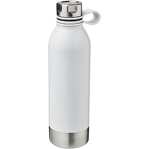 Větší sportovní láhev z nerezové oceli, objem 740 ml, bílá - reklamní předměty